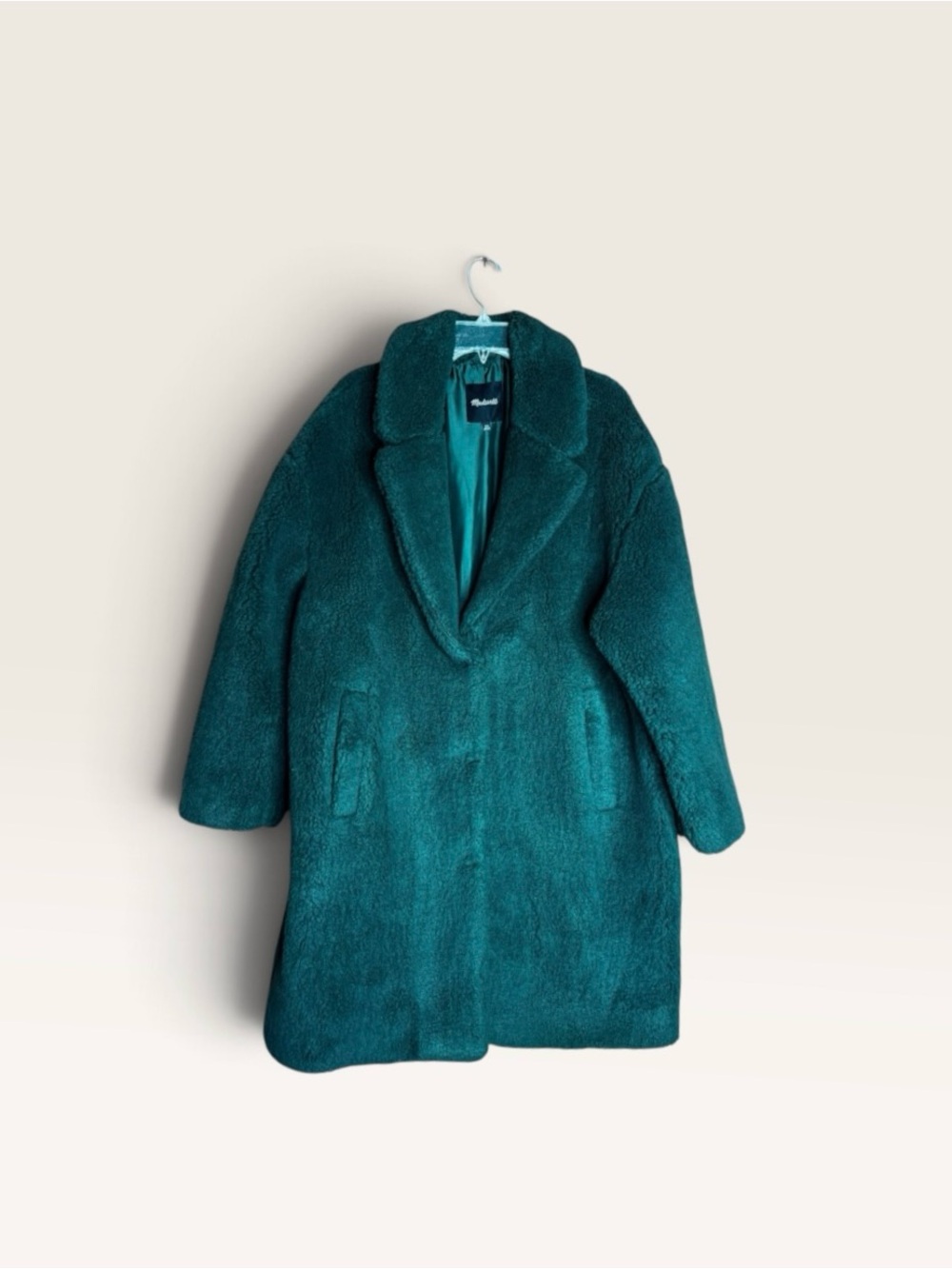Madewell (Re)sourced Sherpa Teddy Coat Smoky Spruce Green XXL NC578